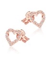 Heart With CZ Stone Silver Ear Stud STS-5119